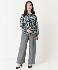 F1LDA62160 MK MICHEL KLEIN(小さいサイズ)(メゾン ドゥ サンク) 【小さいサイズ】裏起毛ワイドストレートプルオンパンツ/洗える グレー