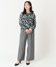 F1LDA62160 MK MICHEL KLEIN(小さいサイズ)(メゾン ドゥ サンク) 【小さいサイズ】裏起毛ワイドストレートプルオンパンツ/洗える グレー