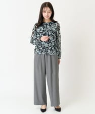 F1LDA62160 MK MICHEL KLEIN(小さいサイズ)(メゾン ドゥ サンク) 【小さいサイズ】裏起毛ワイドストレートプルオンパンツ/洗える グレー
