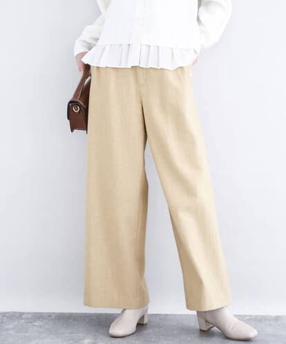 F1LDD60160 MK MICHEL KLEIN(小さいサイズ) カラーツイードワイドパンツ/洗える