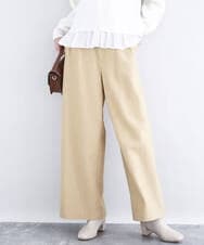 F1LDD60160 MK MICHEL KLEIN(小さいサイズ)(メゾン ドゥ サンク) カラーツイードワイドパンツ/洗える イエロー