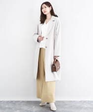 F1LDD60160 MK MICHEL KLEIN(小さいサイズ)(メゾン ドゥ サンク) カラーツイードワイドパンツ/洗える イエロー