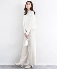 F1LDD60160 MK MICHEL KLEIN(小さいサイズ)(メゾン ドゥ サンク) カラーツイードワイドパンツ/洗える イエロー