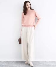 F1LDD60160 MK MICHEL KLEIN(小さいサイズ)(メゾン ドゥ サンク) カラーツイードワイドパンツ/洗える イエロー