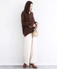 F1LDD60160 MK MICHEL KLEIN(小さいサイズ)(メゾン ドゥ サンク) カラーツイードワイドパンツ/洗える イエロー