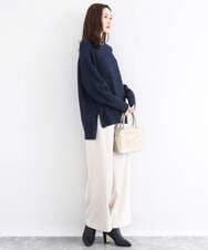 F1LDD60160 MK MICHEL KLEIN(小さいサイズ)(メゾン ドゥ サンク) カラーツイードワイドパンツ/洗える イエロー