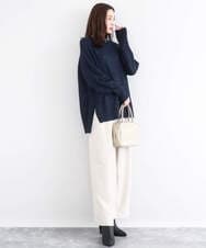 F1LDD60160 MK MICHEL KLEIN(小さいサイズ)(メゾン ドゥ サンク) カラーツイードワイドパンツ/洗える イエロー