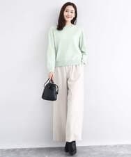 F1LDD60160 MK MICHEL KLEIN(小さいサイズ)(メゾン ドゥ サンク) カラーツイードワイドパンツ/洗える イエロー