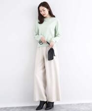 F1LDD60160 MK MICHEL KLEIN(小さいサイズ)(メゾン ドゥ サンク) カラーツイードワイドパンツ/洗える イエロー