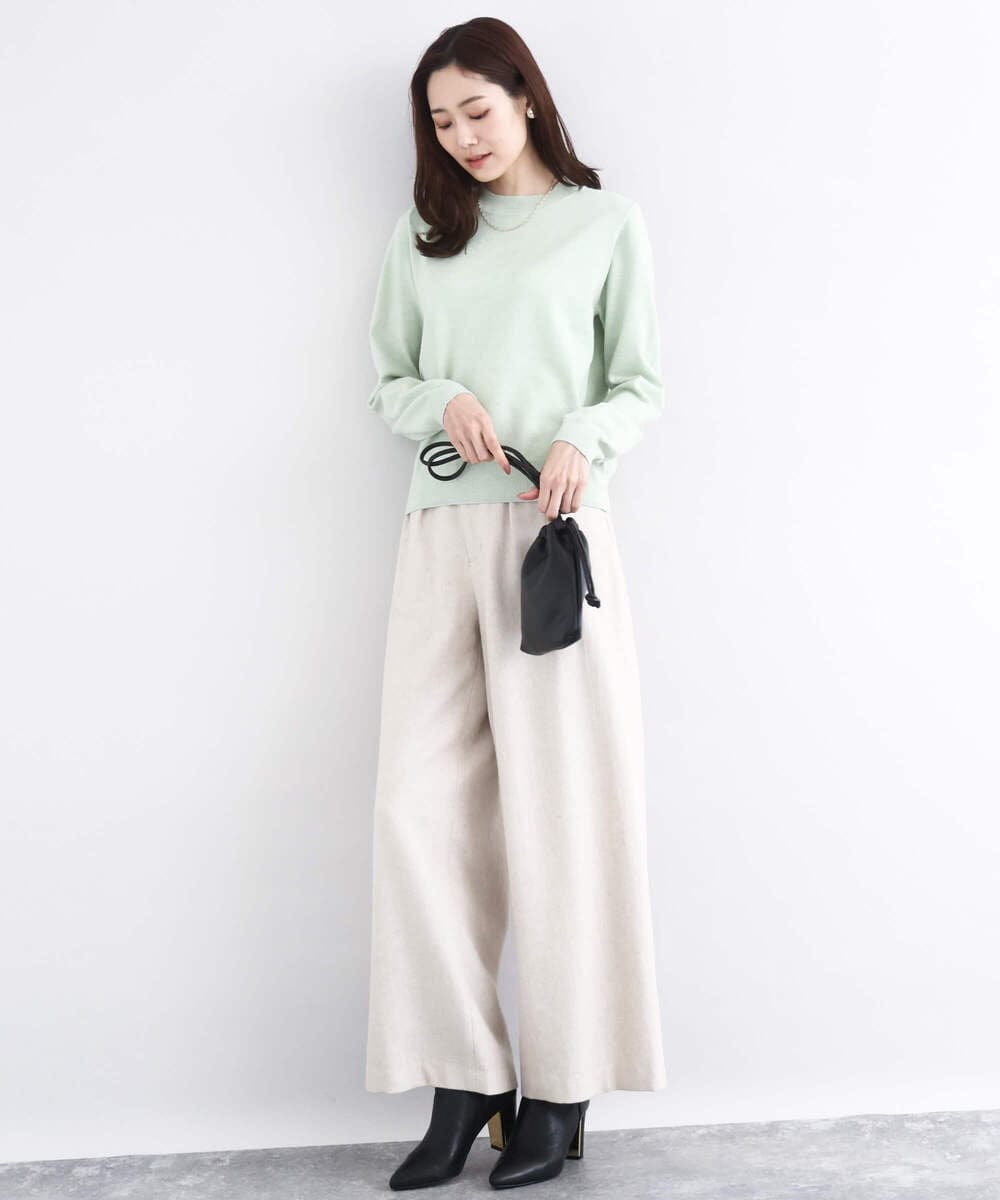 F1LDD60160 MK MICHEL KLEIN(小さいサイズ)(メゾン ドゥ サンク) カラーツイードワイドパンツ/洗える イエロー