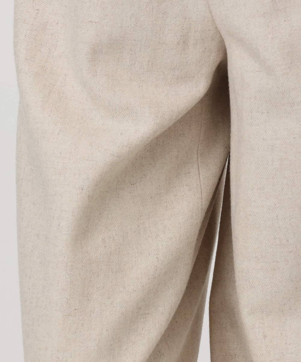 F1LDD60160 MK MICHEL KLEIN(小さいサイズ)(メゾン ドゥ サンク) カラーツイードワイドパンツ/洗える イエロー