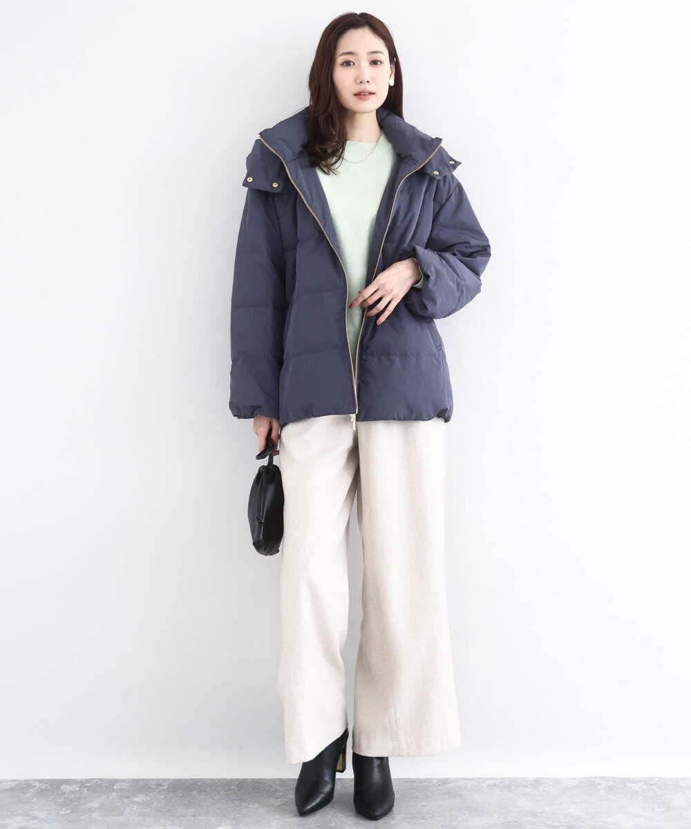 F1LDD60160 MK MICHEL KLEIN(小さいサイズ)(メゾン ドゥ サンク) カラーツイードワイドパンツ/洗える イエロー