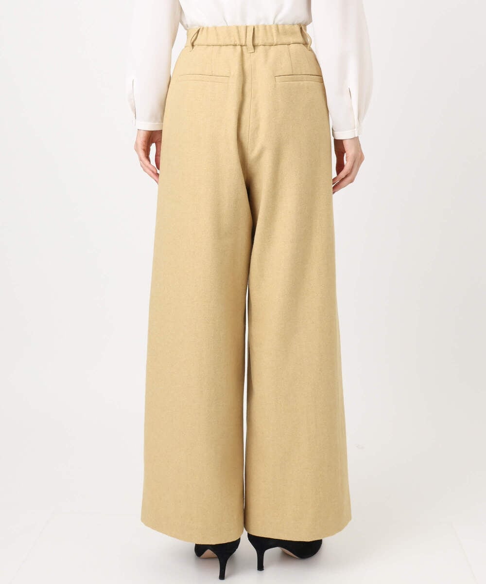 F1LDD60160 MK MICHEL KLEIN(小さいサイズ)(メゾン ドゥ サンク) カラーツイードワイドパンツ/洗える イエロー