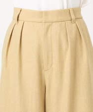 F1LDD60160 MK MICHEL KLEIN(小さいサイズ)(メゾン ドゥ サンク) カラーツイードワイドパンツ/洗える イエロー