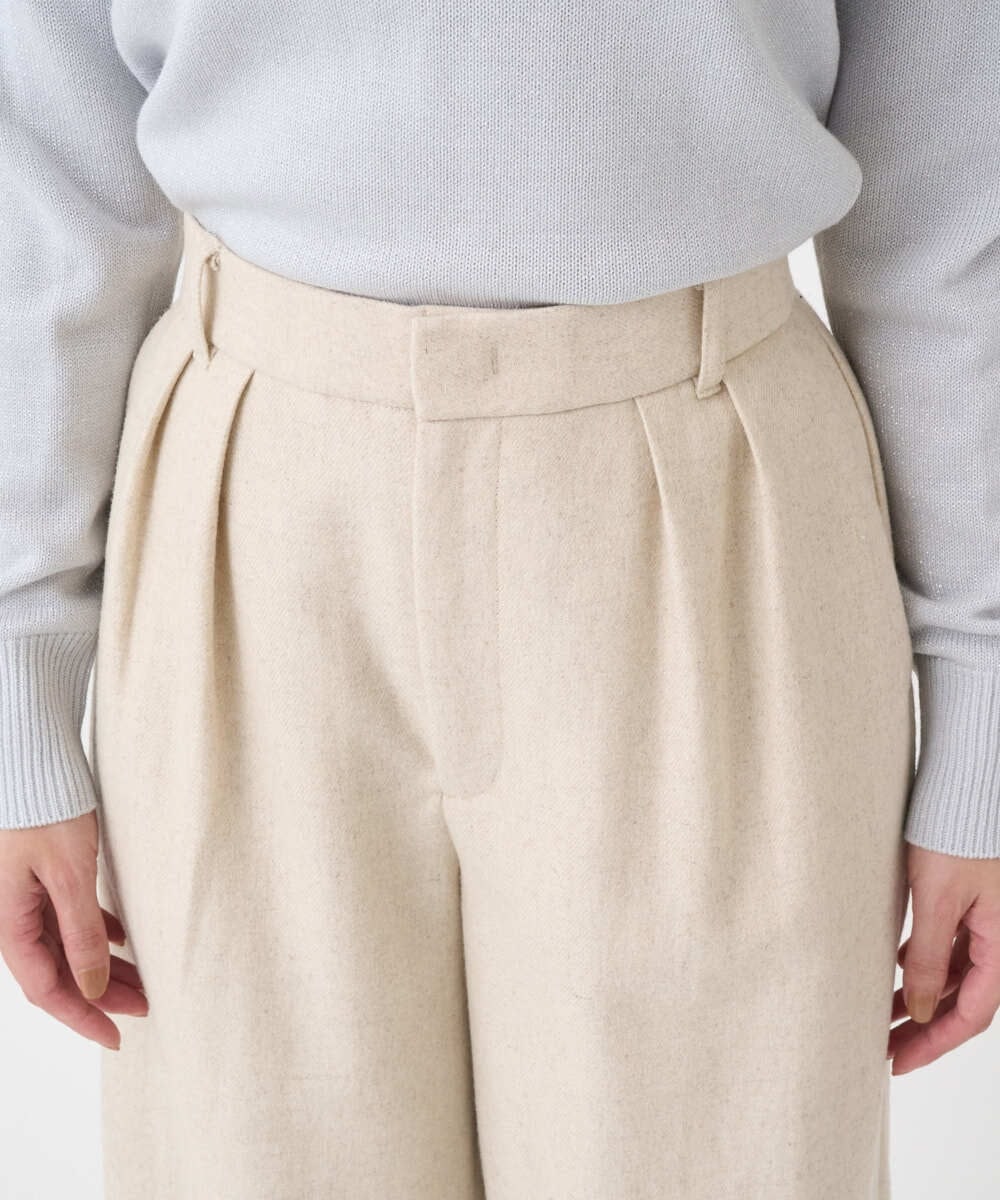 F1LDD60160 MK MICHEL KLEIN(小さいサイズ)(メゾン ドゥ サンク) 【小さいサイズ】カラーツイードワイドパンツ/洗える ベージュ