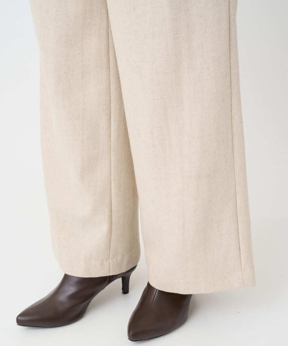 F1LDD60160 MK MICHEL KLEIN(小さいサイズ)(メゾン ドゥ サンク) 【小さいサイズ】カラーツイードワイドパンツ/洗える ベージュ