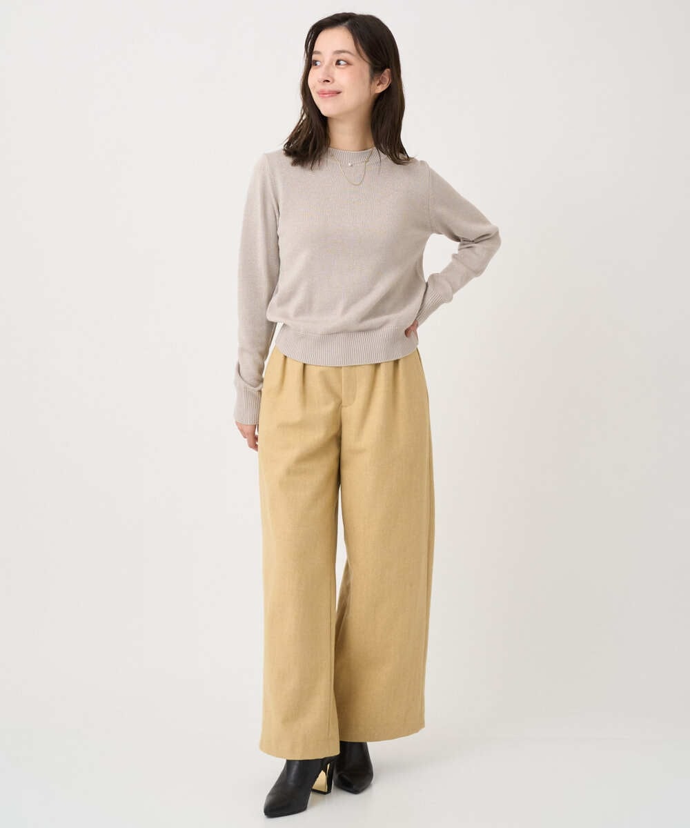 F1LDD60160 MK MICHEL KLEIN(小さいサイズ)(メゾン ドゥ サンク) 【小さいサイズ】カラーツイードワイドパンツ/洗える ベージュ