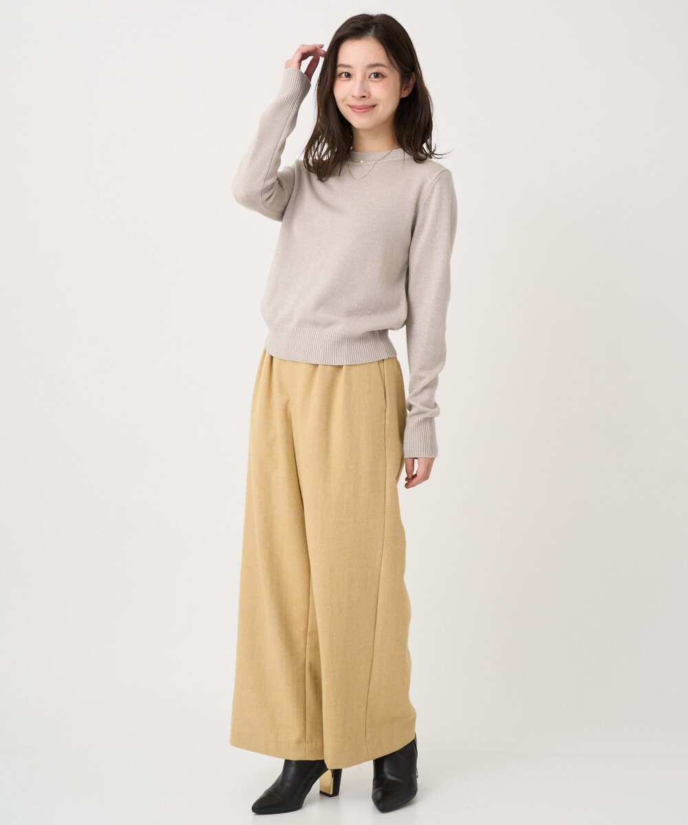 F1LDD60160 MK MICHEL KLEIN(小さいサイズ)(メゾン ドゥ サンク) 【小さいサイズ】カラーツイードワイドパンツ/洗える ベージュ