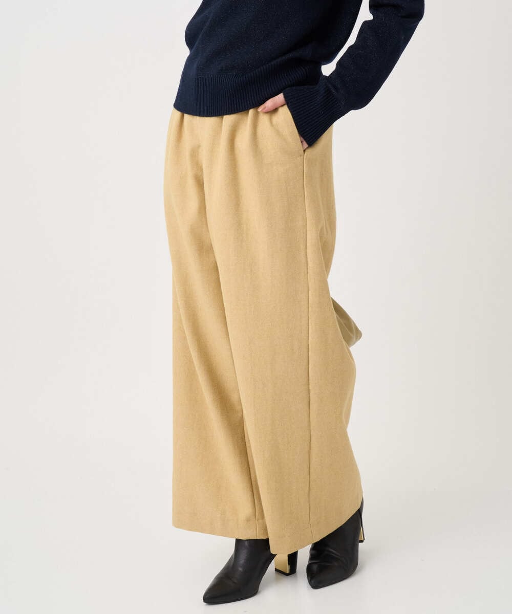 F1LDD60160 MK MICHEL KLEIN(小さいサイズ)(メゾン ドゥ サンク) 【小さいサイズ】カラーツイードワイドパンツ/洗える ベージュ