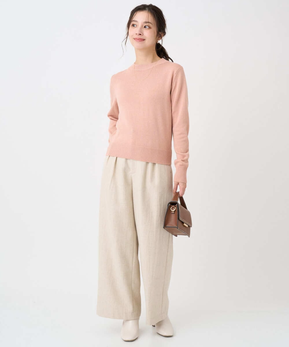 F1LDD60160 MK MICHEL KLEIN(小さいサイズ)(メゾン ドゥ サンク) 【小さいサイズ】カラーツイードワイドパンツ/洗える ベージュ