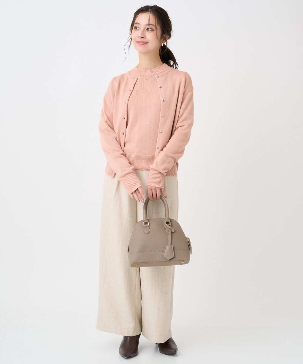 F1LDD60160 MK MICHEL KLEIN(小さいサイズ)(メゾン ドゥ サンク) 【小さいサイズ】カラーツイードワイドパンツ/洗える ベージュ