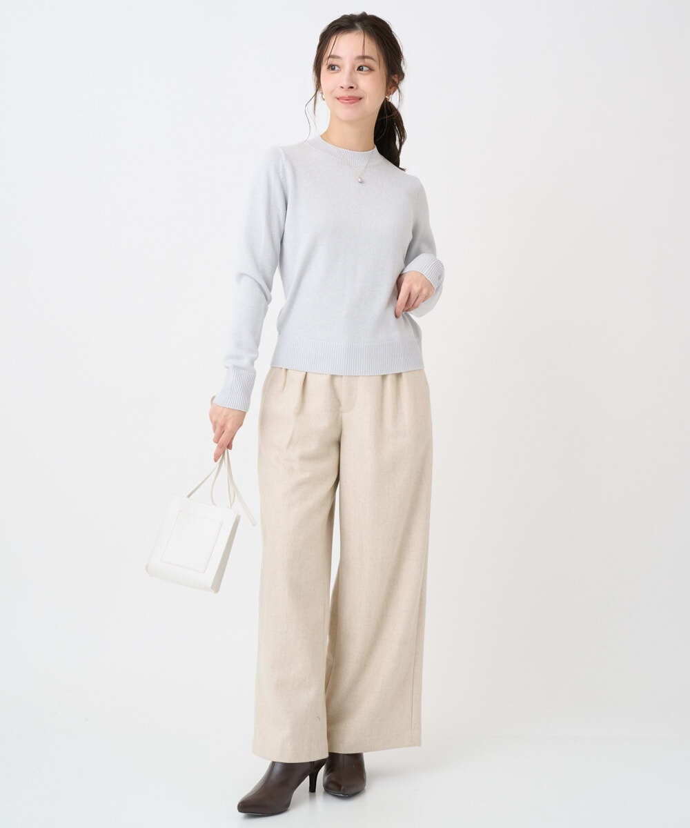 F1LDD60160 MK MICHEL KLEIN(小さいサイズ)(メゾン ドゥ サンク) 【小さいサイズ】カラーツイードワイドパンツ/洗える ベージュ