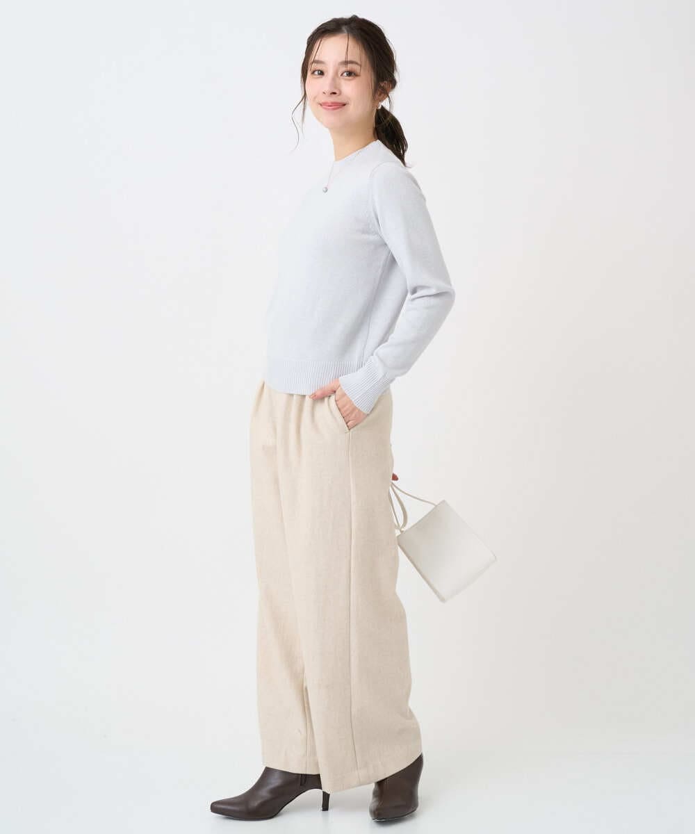 F1LDD60160 MK MICHEL KLEIN(小さいサイズ)(メゾン ドゥ サンク) 【小さいサイズ】カラーツイードワイドパンツ/洗える ベージュ