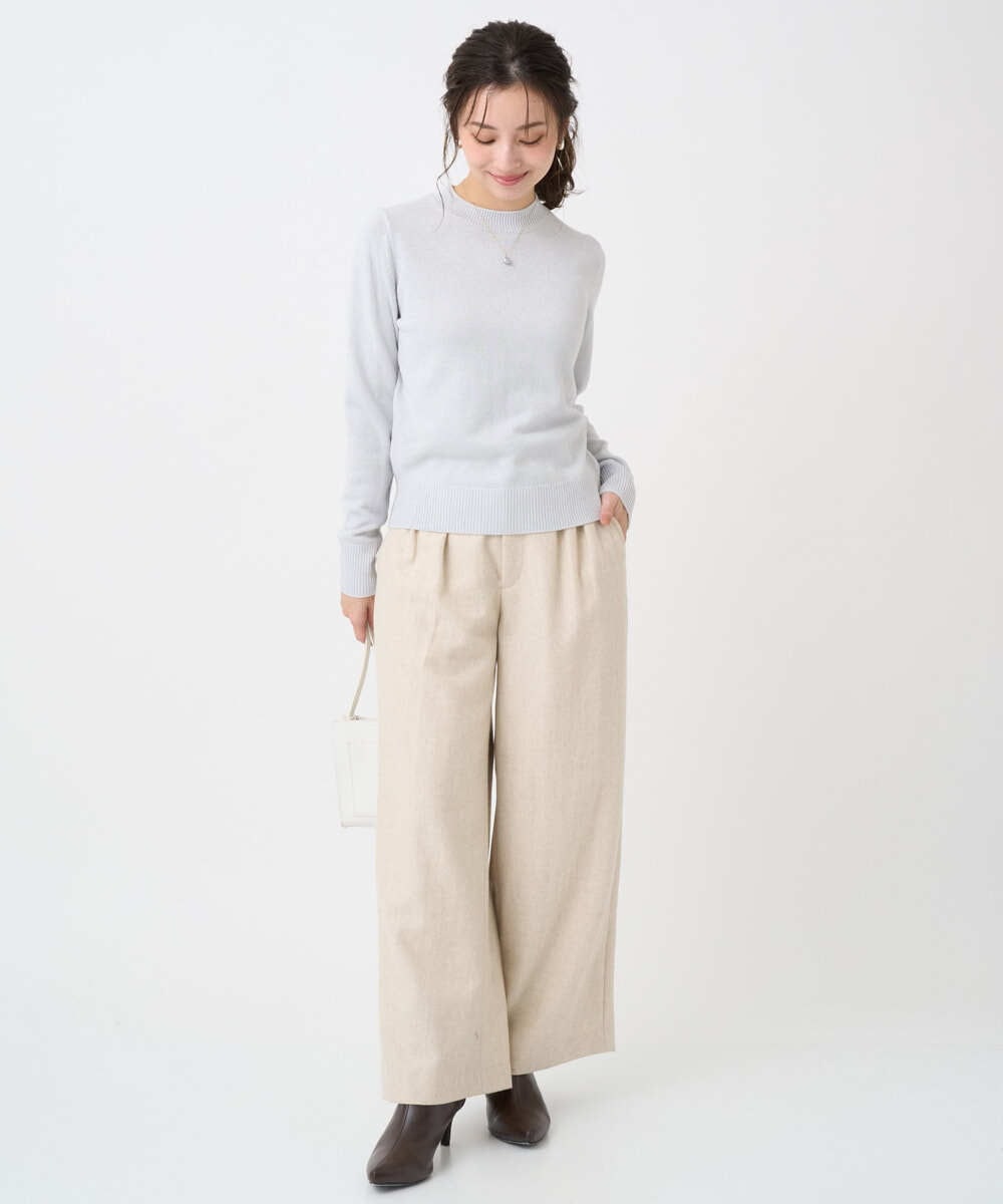 F1LDD60160 MK MICHEL KLEIN(小さいサイズ)(メゾン ドゥ サンク) 【小さいサイズ】カラーツイードワイドパンツ/洗える ベージュ