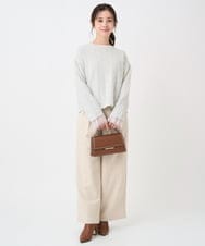 F1LDD60160 MK MICHEL KLEIN(小さいサイズ)(メゾン ドゥ サンク) 【小さいサイズ】カラーツイードワイドパンツ/洗える ベージュ