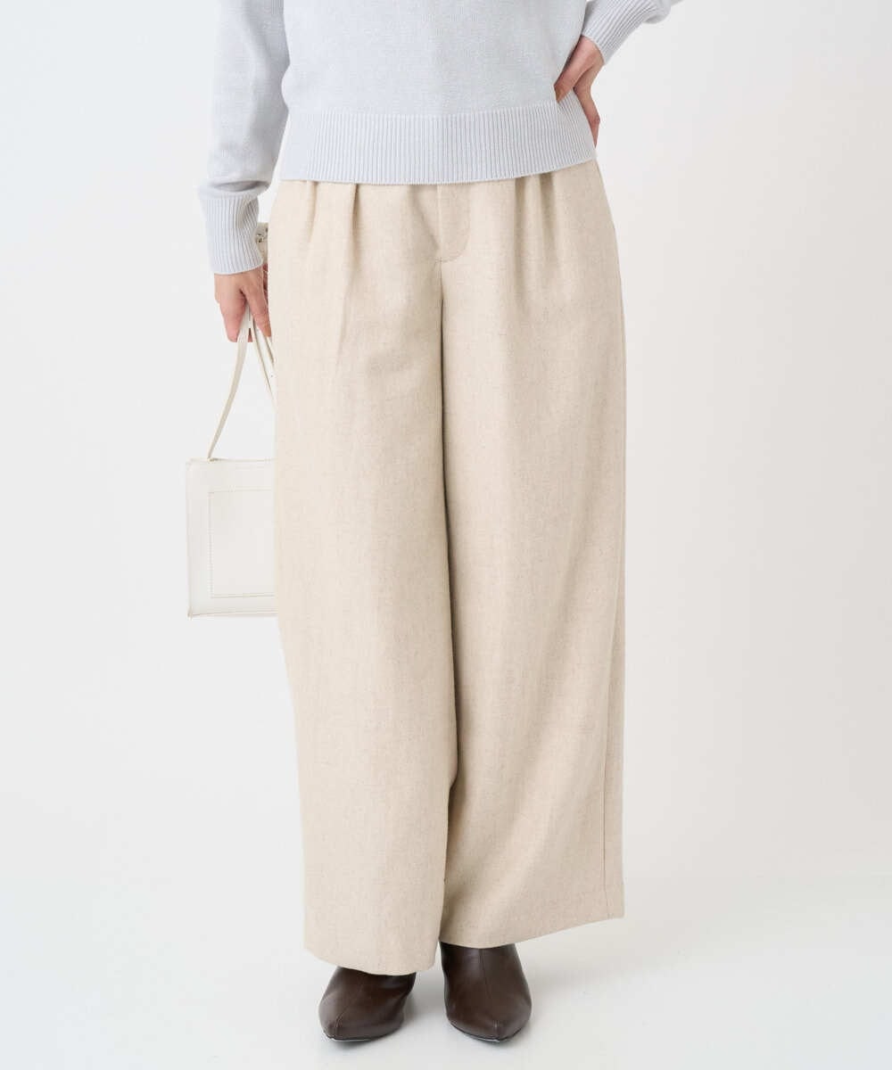 F1LDD60160 MK MICHEL KLEIN(小さいサイズ)(メゾン ドゥ サンク) 【小さいサイズ】カラーツイードワイドパンツ/洗える ベージュ