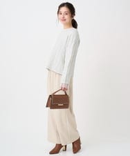 F1LDD60160 MK MICHEL KLEIN(小さいサイズ)(メゾン ドゥ サンク) 【小さいサイズ】カラーツイードワイドパンツ/洗える ベージュ