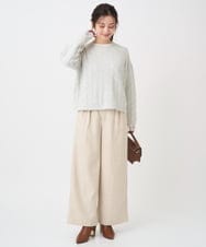 F1LDD60160 MK MICHEL KLEIN(小さいサイズ)(メゾン ドゥ サンク) 【小さいサイズ】カラーツイードワイドパンツ/洗える ベージュ