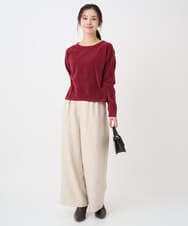 F1LDD60160 MK MICHEL KLEIN(小さいサイズ)(メゾン ドゥ サンク) 【小さいサイズ】カラーツイードワイドパンツ/洗える ベージュ