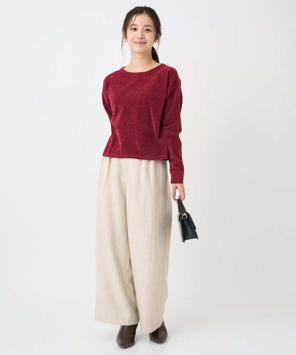 F1LDD60160 MK MICHEL KLEIN(小さいサイズ)(メゾン ドゥ サンク) 【小さいサイズ】カラーツイードワイドパンツ/洗える ベージュ