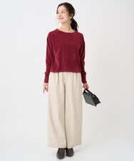 F1LDD60160 MK MICHEL KLEIN(小さいサイズ)(メゾン ドゥ サンク) 【小さいサイズ】カラーツイードワイドパンツ/洗える ベージュ