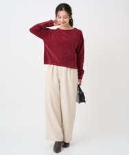 F1LDD60160 MK MICHEL KLEIN(小さいサイズ)(メゾン ドゥ サンク) 【小さいサイズ】カラーツイードワイドパンツ/洗える ベージュ