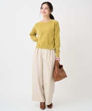 F1LDD60160 MK MICHEL KLEIN(小さいサイズ)(メゾン ドゥ サンク) 【小さいサイズ】カラーツイードワイドパンツ/洗える ベージュ