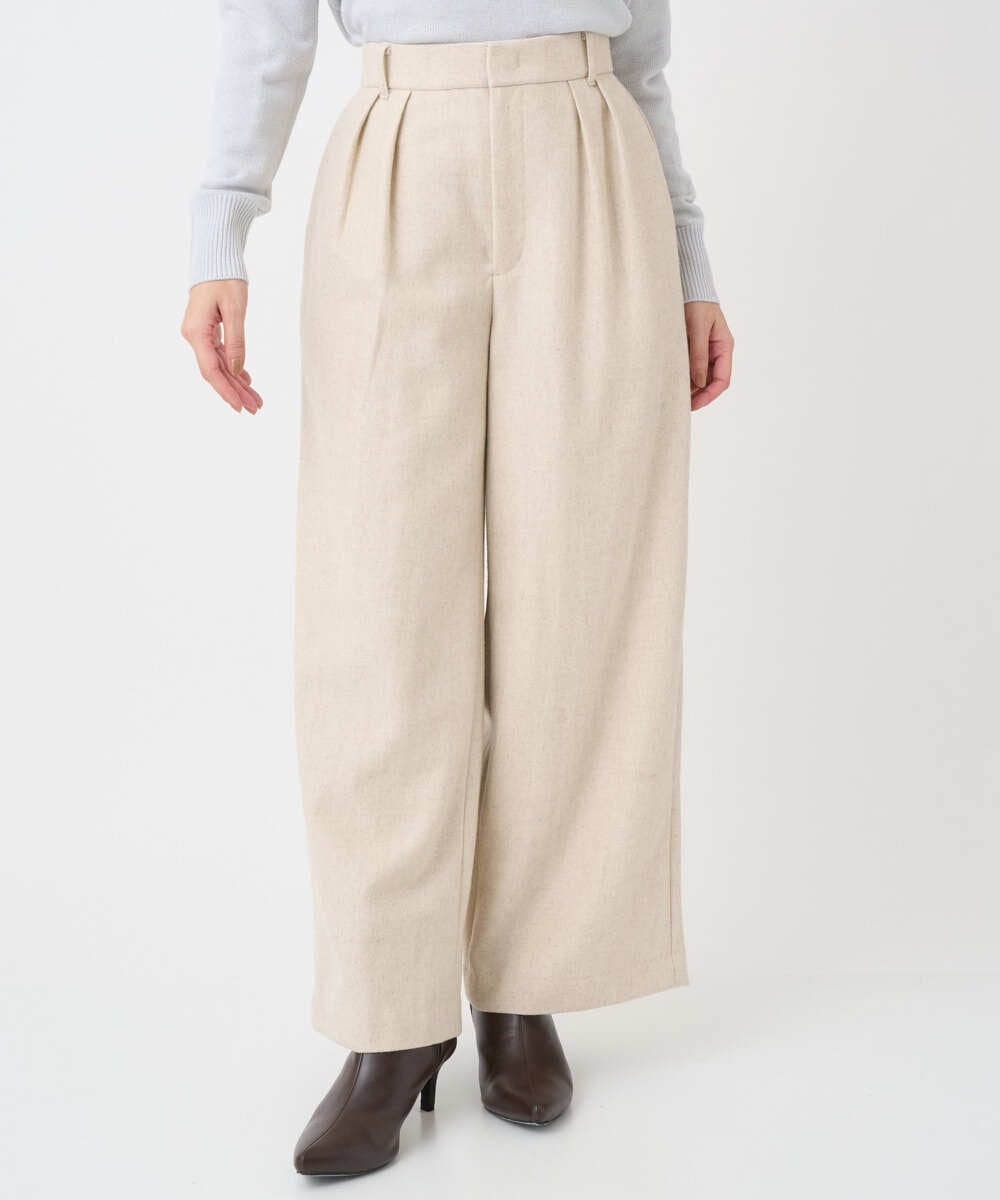 F1LDD60160 MK MICHEL KLEIN(小さいサイズ)(メゾン ドゥ サンク) 【小さいサイズ】カラーツイードワイドパンツ/洗える ベージュ