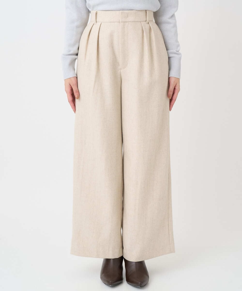 F1LDD60160 MK MICHEL KLEIN(小さいサイズ)(メゾン ドゥ サンク) 【小さいサイズ】カラーツイードワイドパンツ/洗える ベージュ