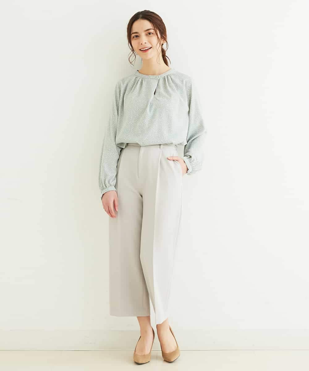 F1LDP22150 MK MICHEL KLEIN(小さいサイズ)(メゾン ドゥ サンク) 【小さいサイズ/制菌加工/Comfortシリーズ】ベーシックワイドパンツ ネイビー