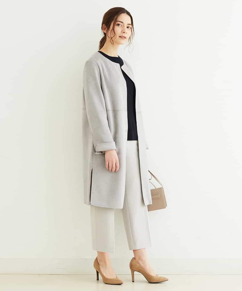 F1LDP22150 MK MICHEL KLEIN(小さいサイズ)(メゾン ドゥ サンク) 【小さいサイズ/制菌加工/Comfortシリーズ】ベーシックワイドパンツ ネイビー