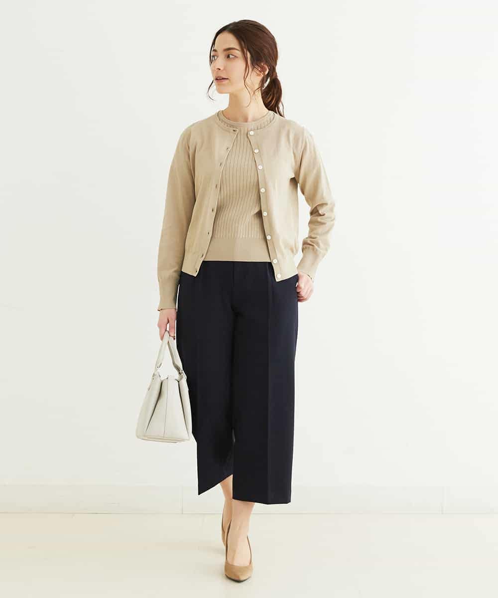 F1LDP22150 MK MICHEL KLEIN(小さいサイズ)(メゾン ドゥ サンク) 【小さいサイズ/制菌加工/Comfortシリーズ】ベーシックワイドパンツ ネイビー