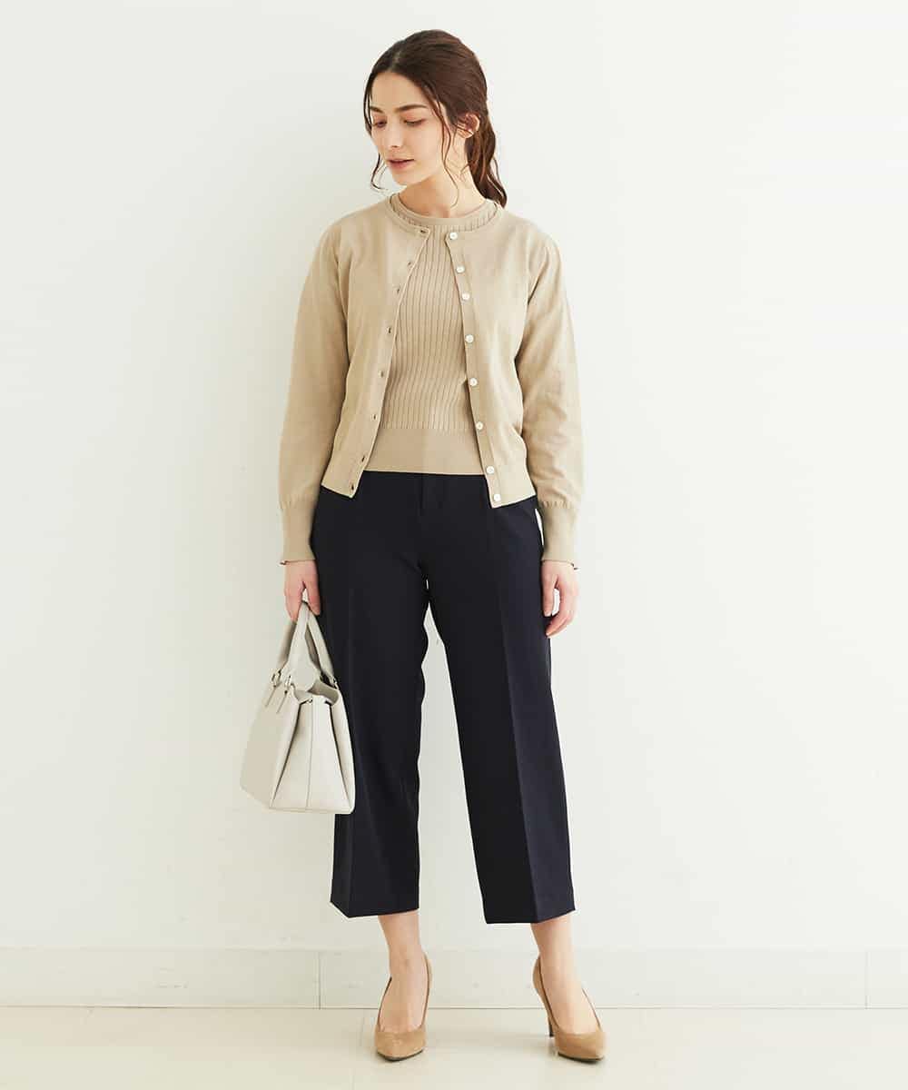 F1LDP22150 MK MICHEL KLEIN(小さいサイズ)(メゾン ドゥ サンク) 【小さいサイズ/制菌加工/Comfortシリーズ】ベーシックワイドパンツ ネイビー