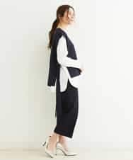F1LDP22150 MK MICHEL KLEIN(小さいサイズ)(メゾン ドゥ サンク) 【小さいサイズ/制菌加工/Comfortシリーズ】ベーシックワイドパンツ ネイビー