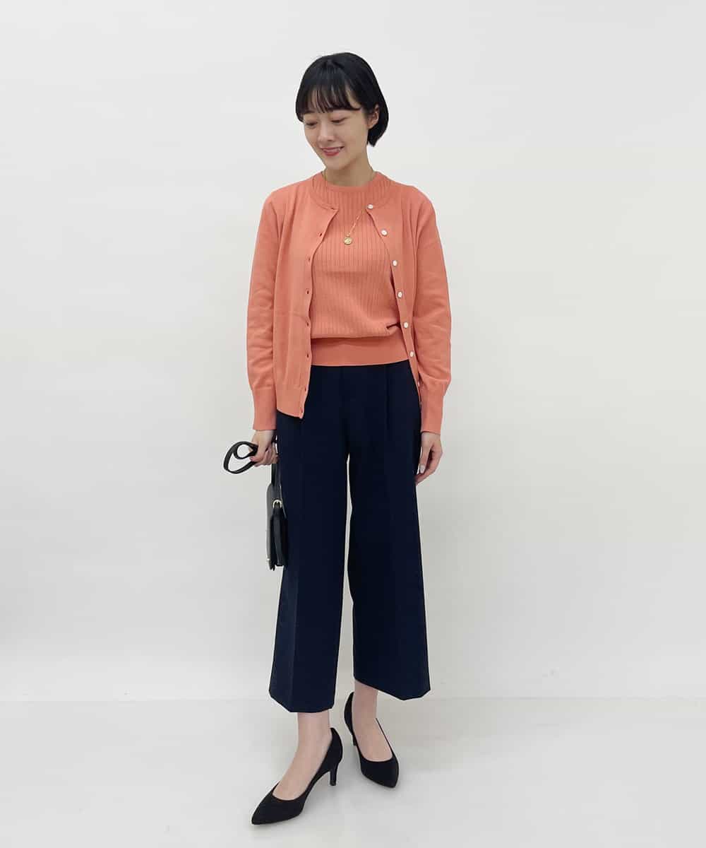 F1LDP22150 MK MICHEL KLEIN(小さいサイズ)(メゾン ドゥ サンク) 【小さいサイズ/制菌加工/Comfortシリーズ】ベーシックワイドパンツ ネイビー