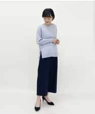 F1LDP22150 MK MICHEL KLEIN(小さいサイズ)(メゾン ドゥ サンク) 【小さいサイズ/制菌加工/Comfortシリーズ】ベーシックワイドパンツ ネイビー