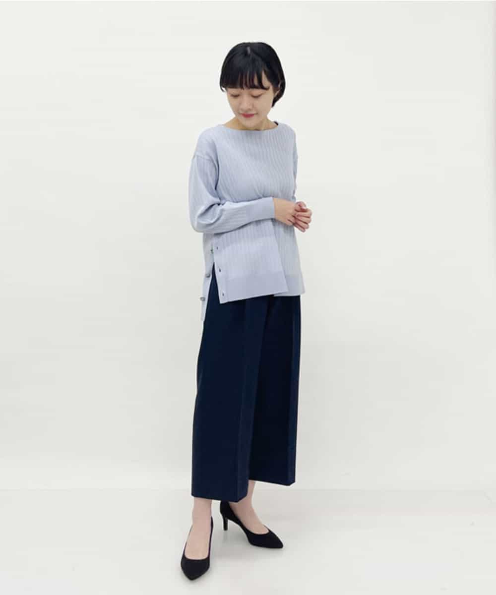 F1LDP22150 MK MICHEL KLEIN(小さいサイズ)(メゾン ドゥ サンク) 【小さいサイズ/制菌加工/Comfortシリーズ】ベーシックワイドパンツ ネイビー