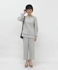 F1LDP22150 MK MICHEL KLEIN(小さいサイズ)(メゾン ドゥ サンク) 【小さいサイズ/制菌加工/Comfortシリーズ】ベーシックワイドパンツ ネイビー
