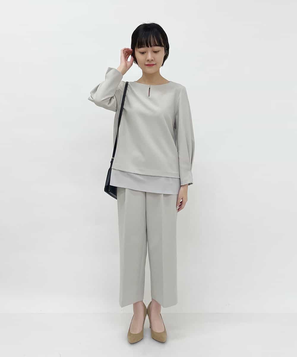 F1LDP22150 MK MICHEL KLEIN(小さいサイズ)(メゾン ドゥ サンク) 【小さいサイズ/制菌加工/Comfortシリーズ】ベーシックワイドパンツ ネイビー