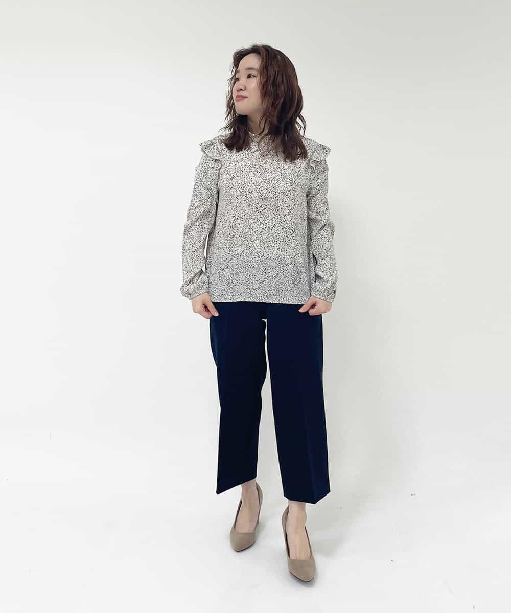 F1LDP22150 MK MICHEL KLEIN(小さいサイズ)(メゾン ドゥ サンク) 【小さいサイズ/制菌加工/Comfortシリーズ】ベーシックワイドパンツ ネイビー